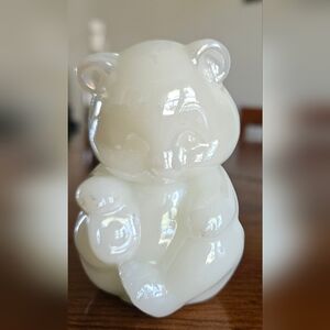 Fenton Irridized Milk Glass Bear